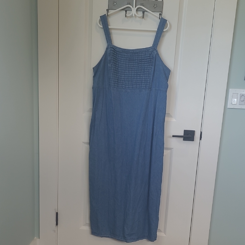 Vintage Blue Denim Sleeveless Dress